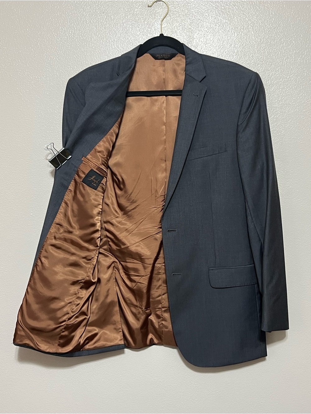 Joseph Jos. A. Bank Men’s Size 40L 100% Wool Blazer Sport Coat Suit Jacket Grey